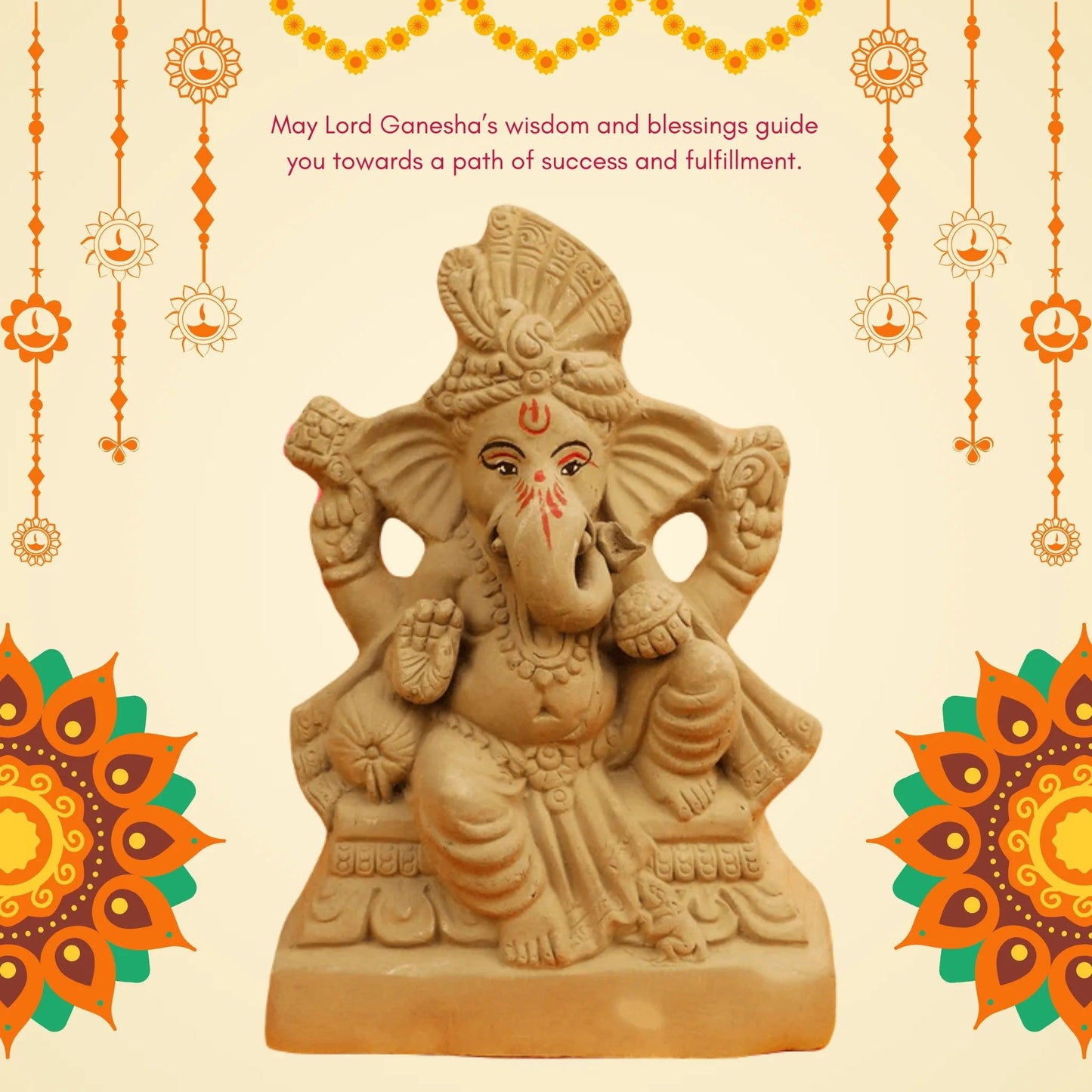 Eco Friendly Ganesha Idol in Raja Position of Ganpati