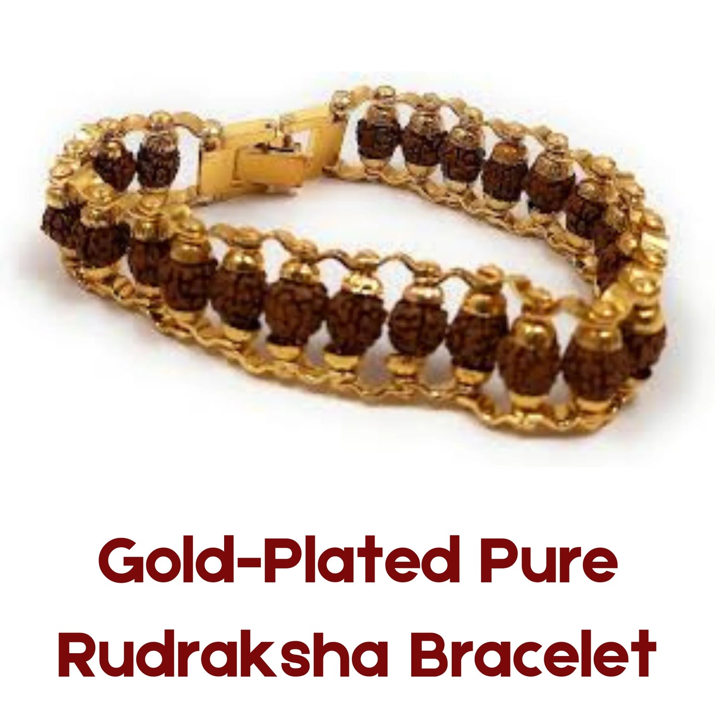 Gold-Plated Pure Rudraksha Bracelet
