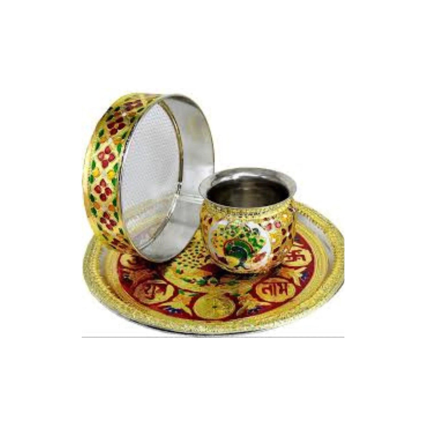 Opulent Gold Meenakari-Thali Set