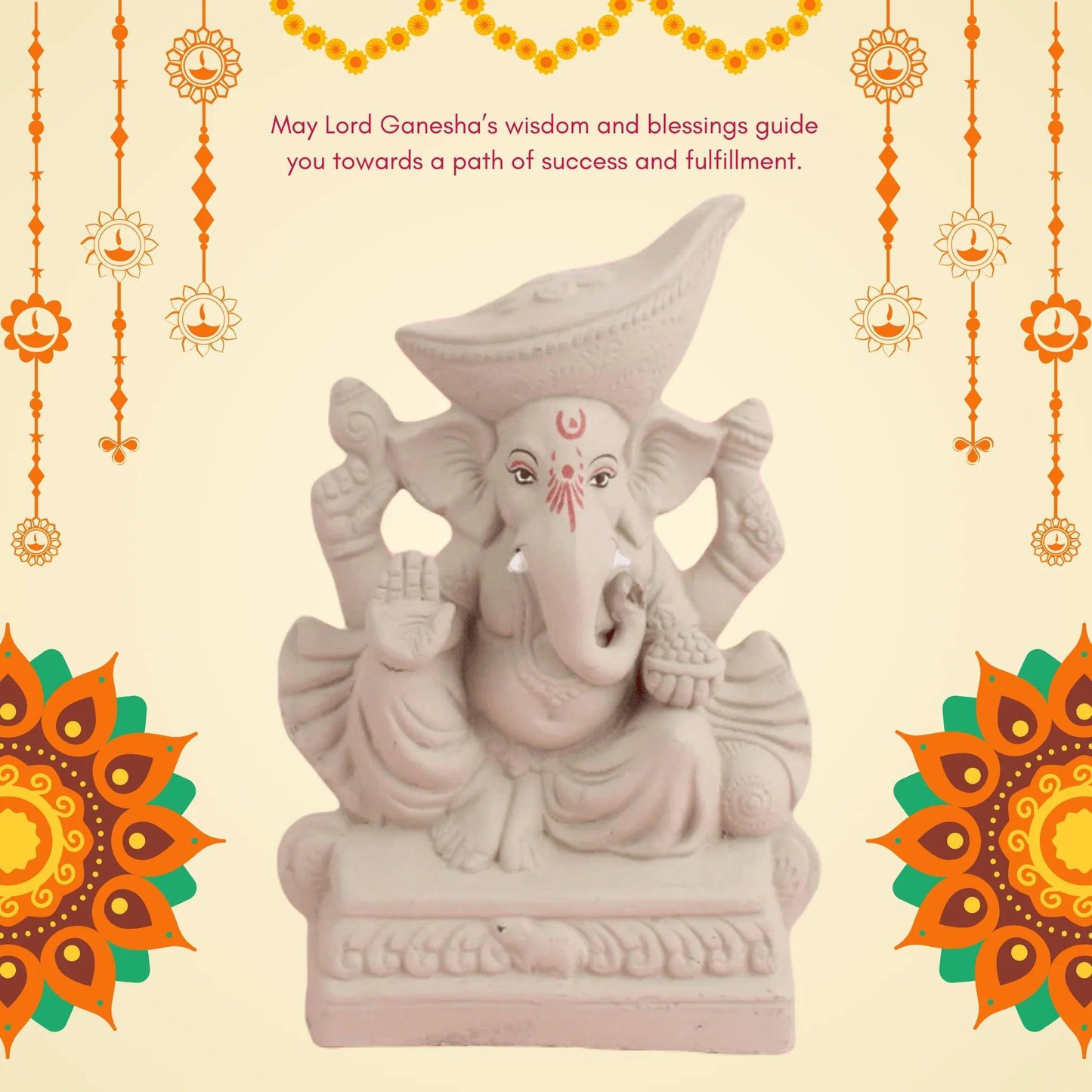 Padmasana Ganpati With Mavala Pagdi