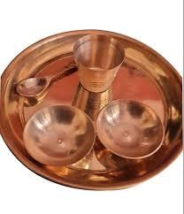 Copper Laddu Gopal Bhog Thali Set