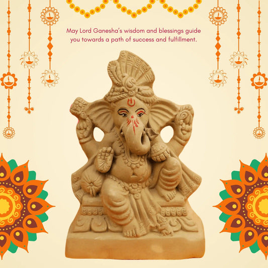 Eco Friendly Ganesha Idol in Raja Position of Ganpati