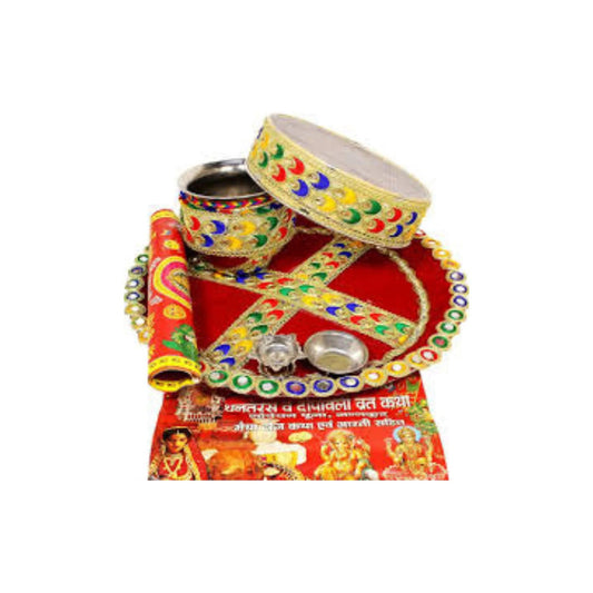 Elegant Red Embroidery-Thali Set 