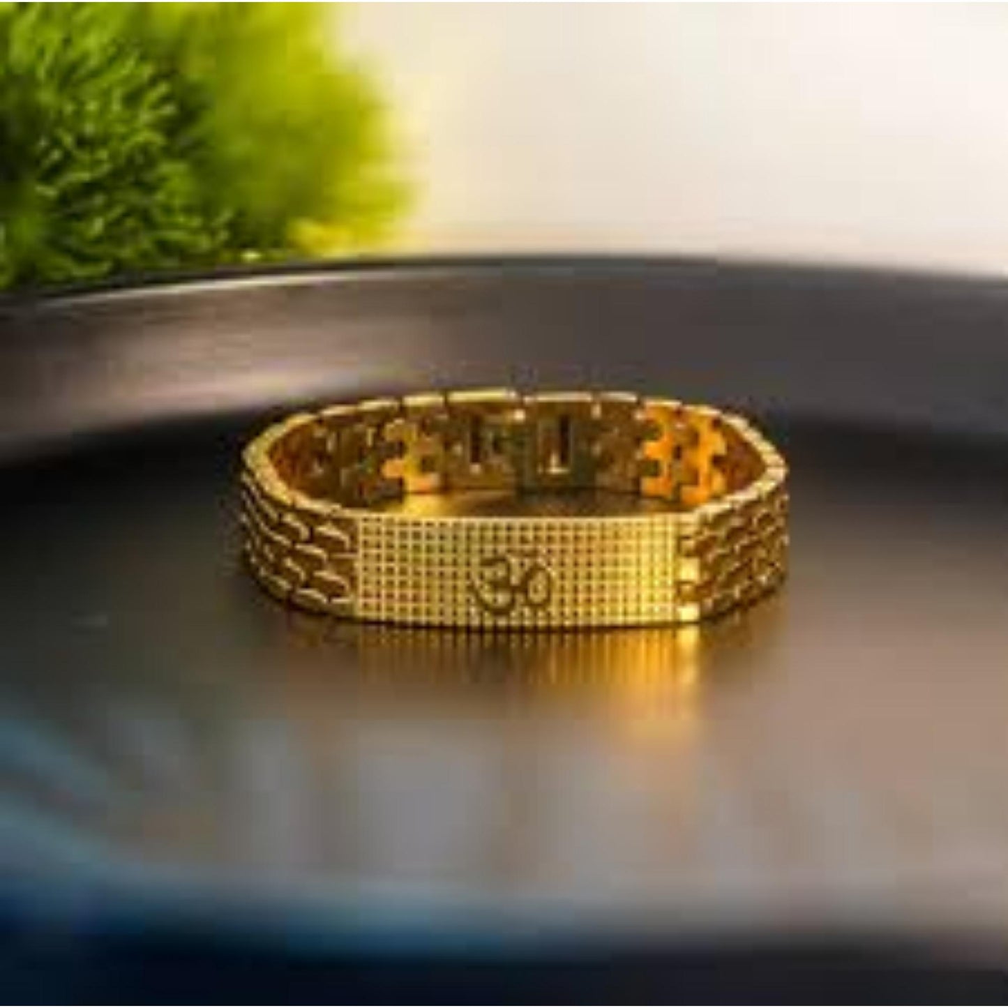 Gold Plated Om Bracelet
