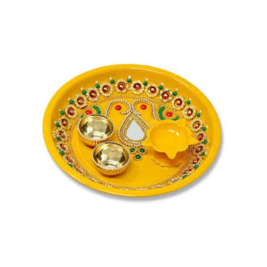 Handcrafted Yellow-Thali Set