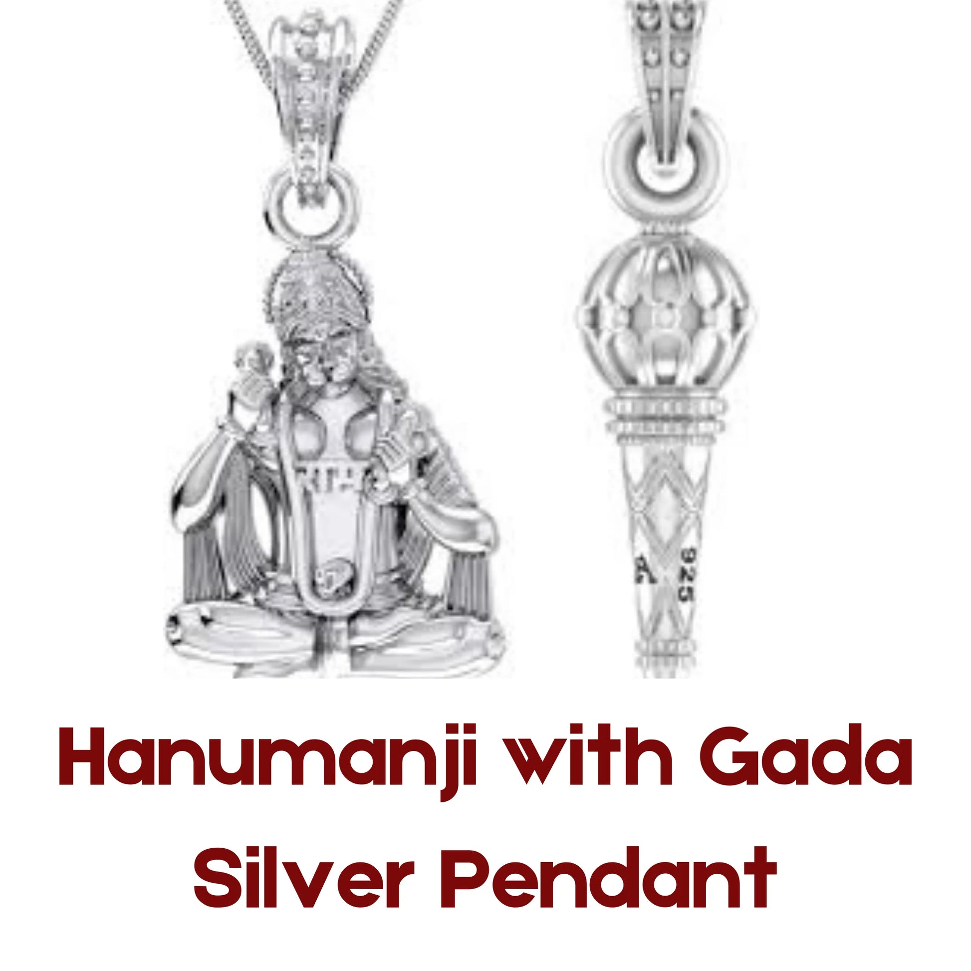 Hanumanji with Gada-Silver Pendant