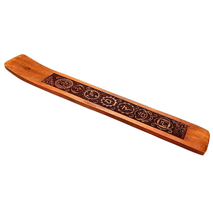 Wooden  Double Incense Sticks & Cone Brown Burner