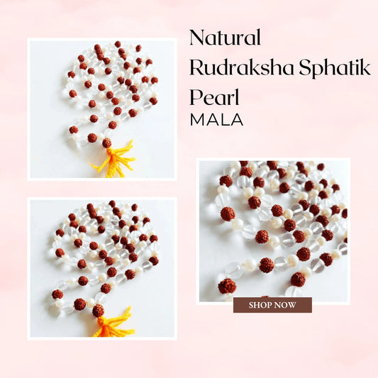 Natural Rudraksha Sphatik Pearl Mala – A Divine Combination for Spiritual Growth