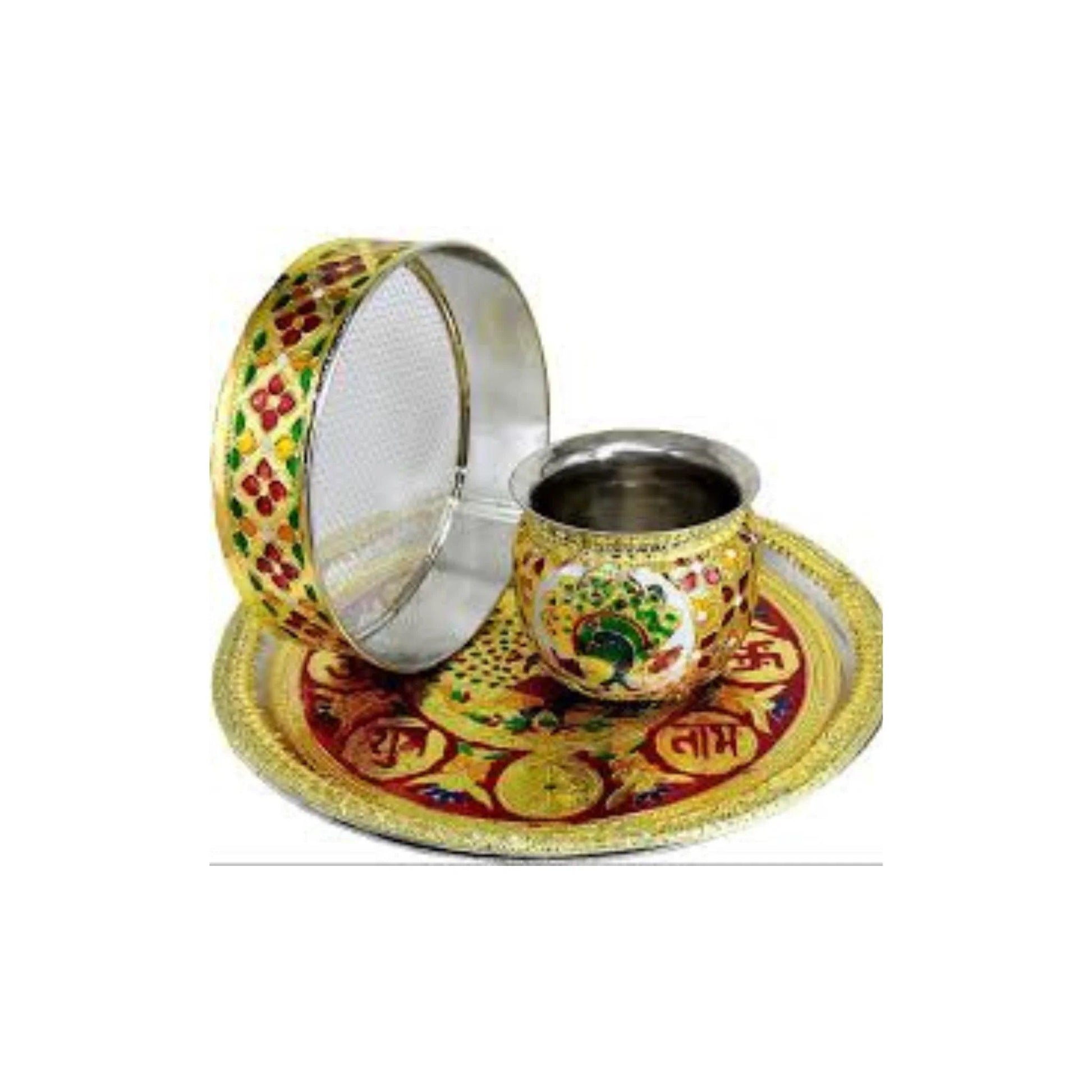 Opulent Gold Meenakari-Thali Set