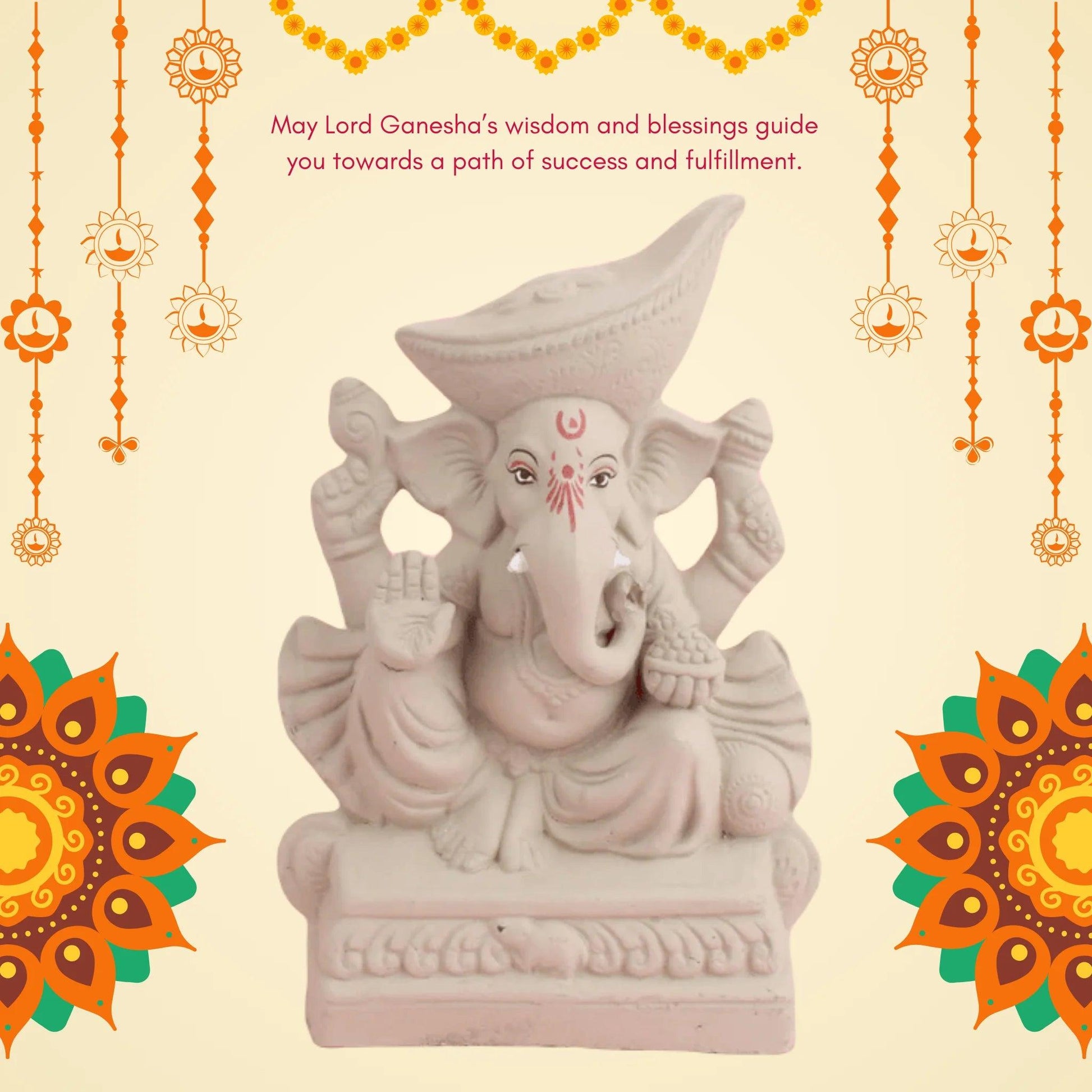 Padmasana Ganpati With Mavala Pagdi
