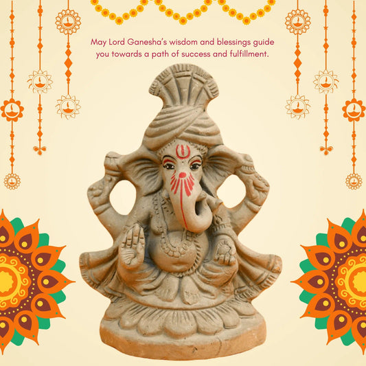 Pagdi Wale Eco-Friendly Ganesha Idol 