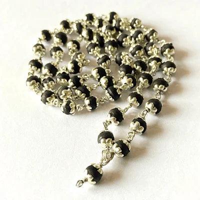 Discover the Spiritual Significance of Black Tulsi Mala with Silver Capping