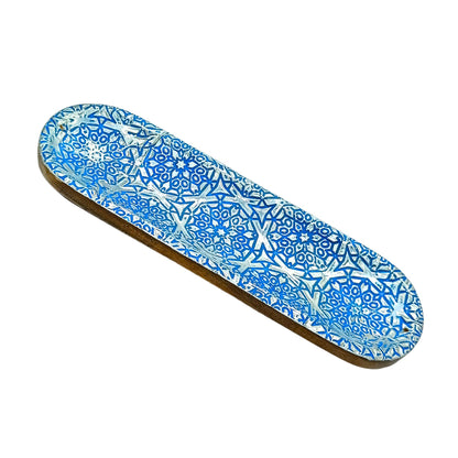Wooden  Double_Incense Sticks & Cone Blue Burner