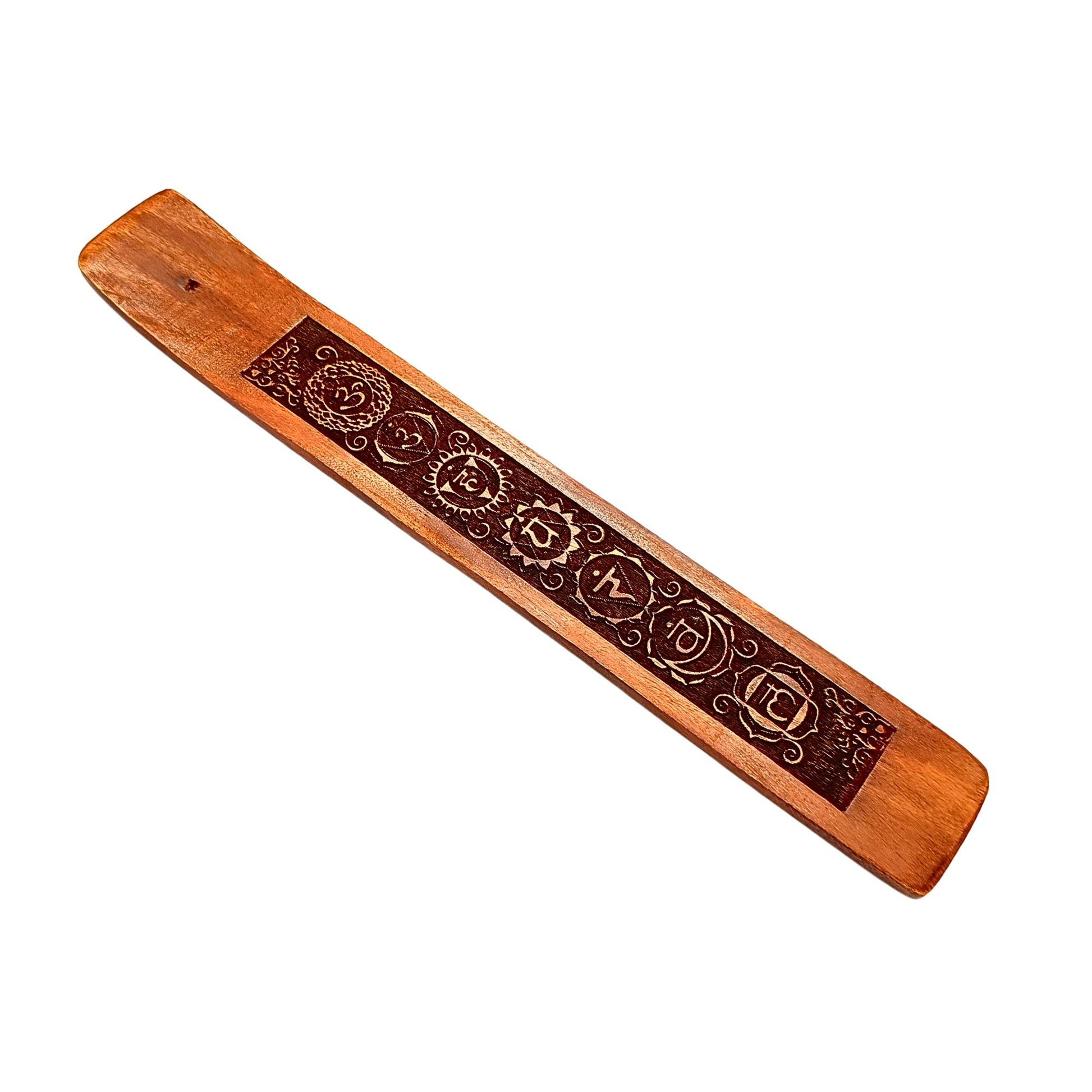 Wooden  Double Incense Sticks & Cone Brown Burner