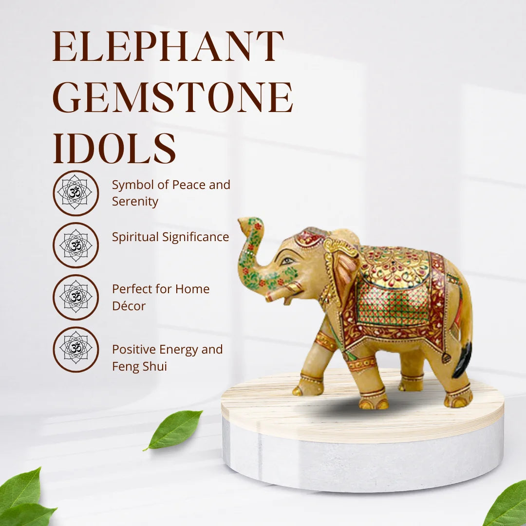 Elephant Gemstone Idol