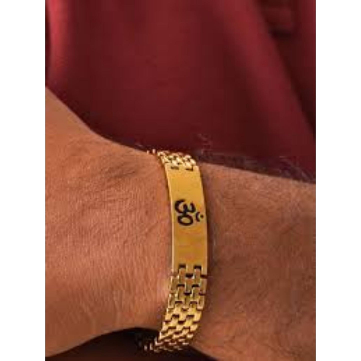 Gold Plated Sacred Grid Om Bracelet