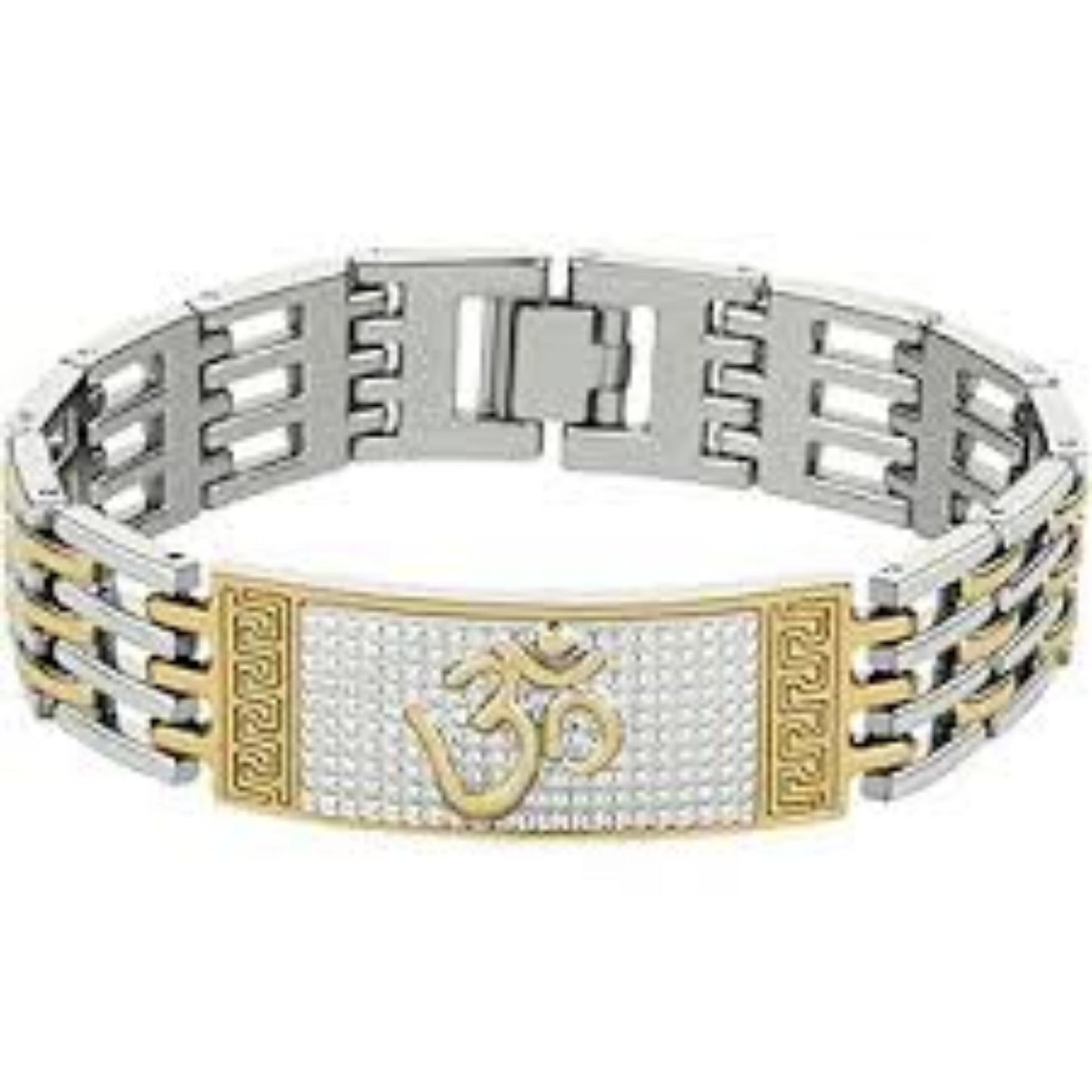 Gold Plated Sacred Grid Om Bracelet