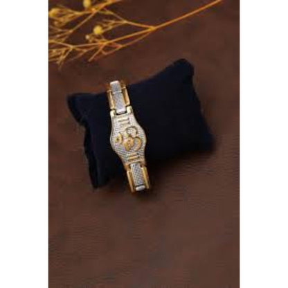 Gold Plated Sacred Grid Om Bracelet