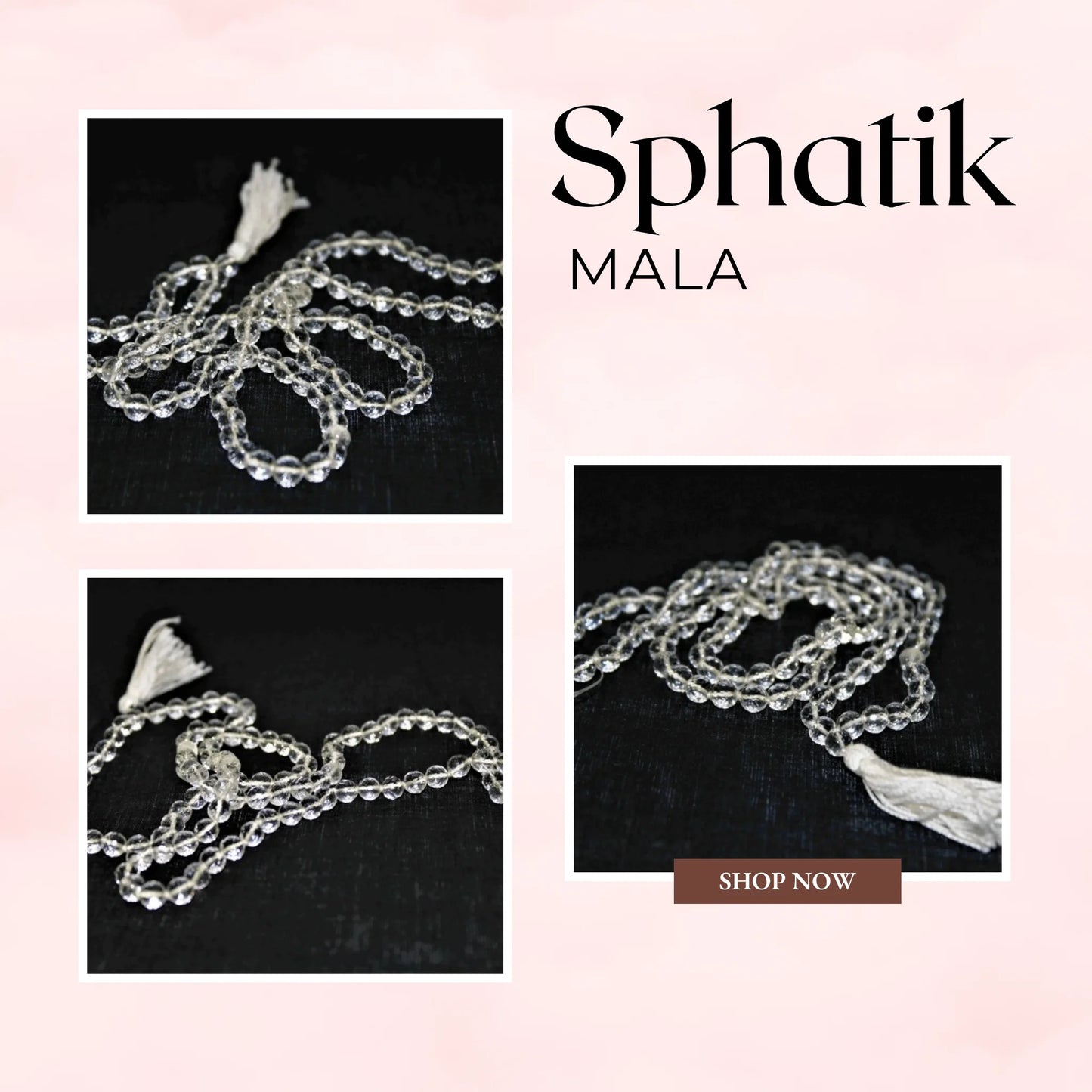 Sphatik Mala Diamond Cut for Holistic Healing