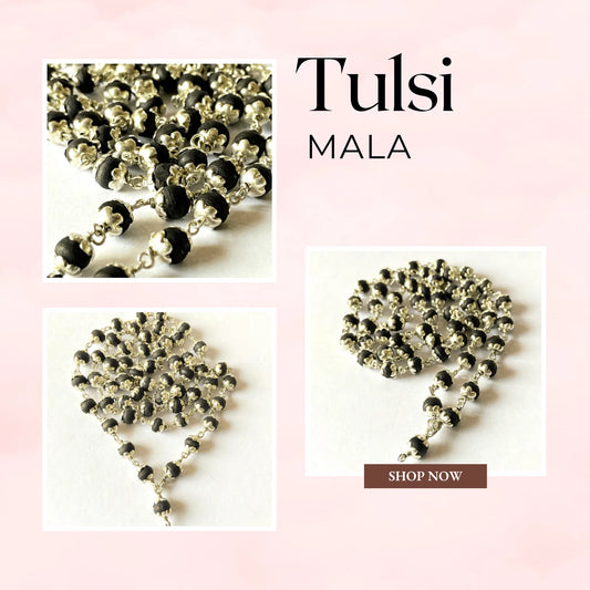 Discover the Spiritual Significance of Black Tulsi Mala with Silver Capping